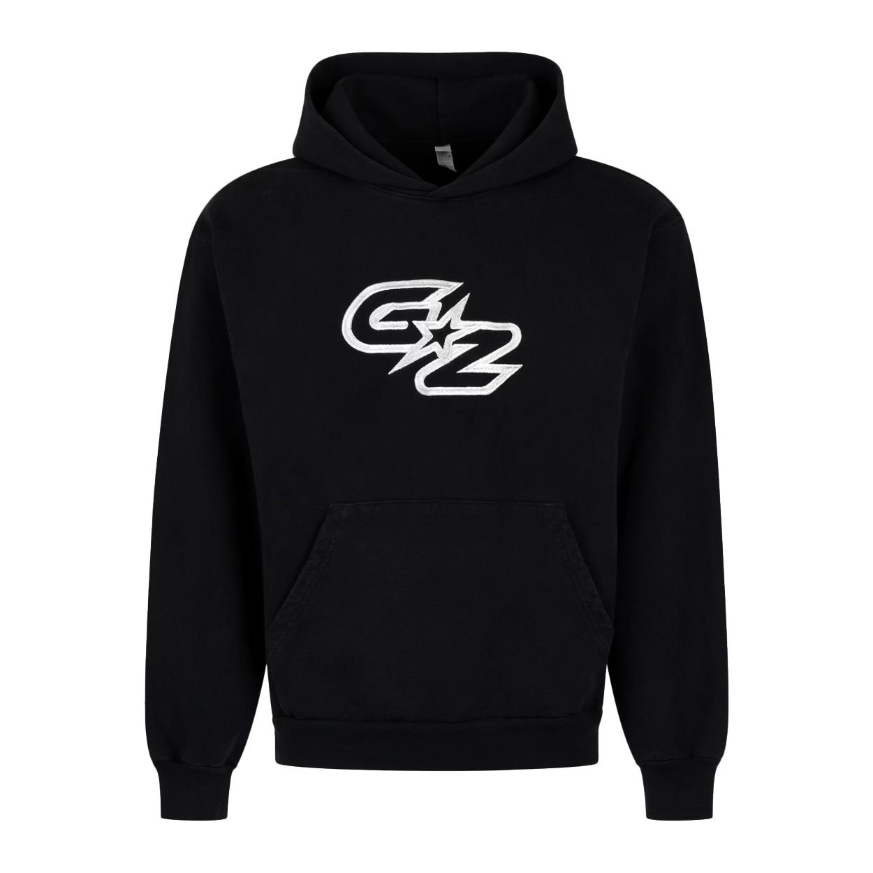 GZ Signature Embroidered Black Hoodie